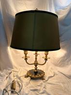 Schitterende Klassieke Bouillotte Lamp – Messing & Groen –, Ophalen of Verzenden