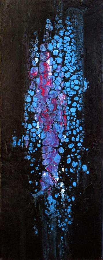 Gegoten schilderij abstract zwart beschikbaar voor biedingen