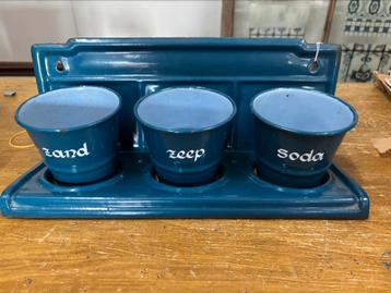 Zand zeep en soda emaille set carlotte antiek en brocante beschikbaar voor biedingen