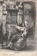 Jongedame aan het spinnenwiel 1909, Verzamelen, Verzenden, Voor 1920, Gelopen, Overige thema's