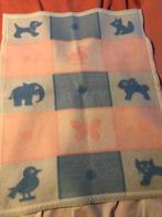 Retro dralon babydeken in roze blauw 95x75, Ophalen of Verzenden, Minder dan 70 cm, Deken