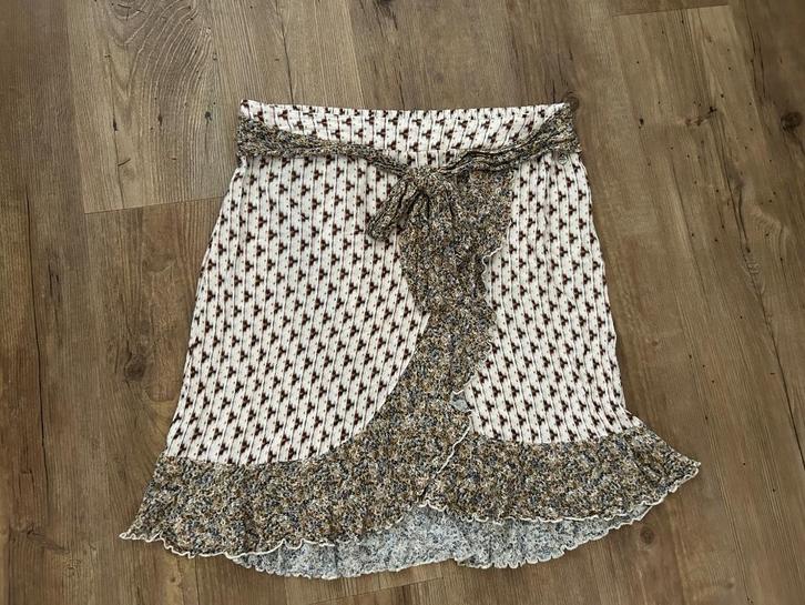 Poools rokje in zomerkleuren mt 42 z.g.a.n., Kleding | Dames, Rokken, Zo goed als nieuw, Maat 42/44 (L), Beige, Boven de knie