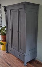 Oude Grenen Linnenkast - Brocante Stijl, Ophalen, Gebruikt, 100 tot 150 cm, 200 cm of meer