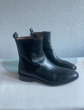 Zwarte leren enkellaarzen Anthology Paris - Maat 37 beschikbaar voor biedingen