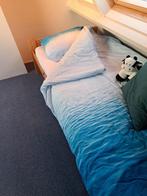 2x 1-persoons bedden, Ophalen, 90 cm, Eenpersoons, Bruin