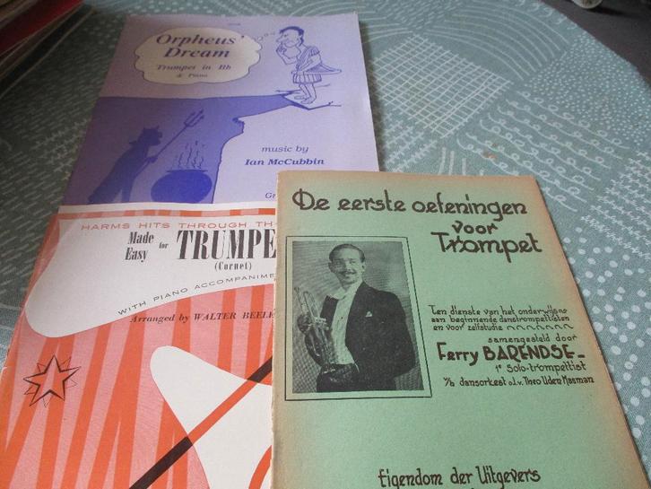 de eerste oefeningen voor trompet plus 2 andere stukken, Muziek en Instrumenten, Bladmuziek, Gebruikt, Les of Cursus, Overige genres