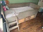 Stoer Steigerhouten kajuitbed Whitewash, Huis en Inrichting, Ophalen, 90 cm, Steigerhout, Zo goed als nieuw