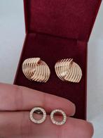Goud kleurige vintage oorknopen en ronde instekers Nieuw, Verzenden, Zo goed als nieuw, Goud, Goud