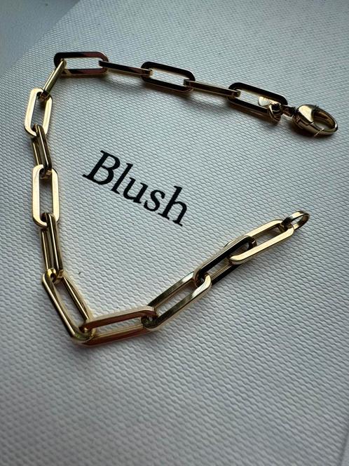 Gouden Armband paperclip, Sieraden, Tassen en Uiterlijk, Armbanden, Zo goed als nieuw, Goud, Ophalen of Verzenden