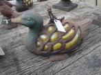 gietijzeren eenden met glas voor waxinelicht, Tuin en Terras, Tuinbeelden, Ophalen of Verzenden, Nieuw, Metaal, Dierenbeeld