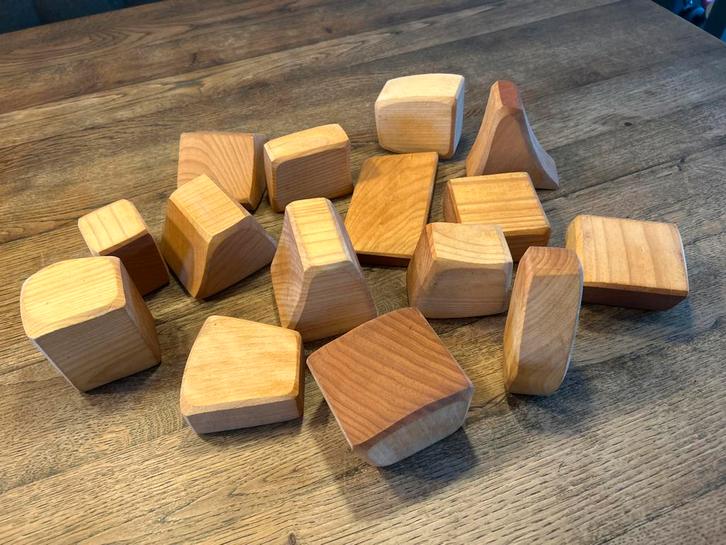 Grimm's Houten Blokken 15 stuks, Kinderen en Baby's, Speelgoed | Bouwstenen, Zo goed als nieuw, Overige merken, Ophalen of Verzenden