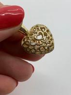 T486 Prachtige zilveren hanger hart goudkleurig parel, Ophalen of Verzenden, X, Hart, Zilver