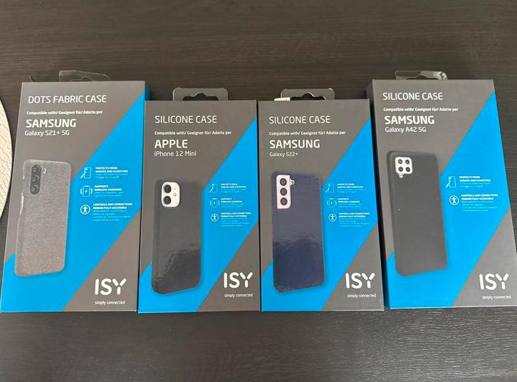 4 Nieuwe ISY Telefoonhoesjes - Samsung & Apple, Telecommunicatie, Mobiele telefoons | Toebehoren en Onderdelen, Nieuw, Samsung