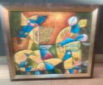 Abstract kleurrijk schilderij B Long  Bill Belong cocosvezel, Ophalen