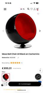 Design Ball Chair - Zwart met Rode Binnenkant, Huis en Inrichting, Stoelen, Ophalen, Kunststof, Gebruikt, Zwart