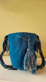 Wayuu tas – Blauw & Chevronband in Blauw/Naturel, Ophalen of Verzenden, Nieuw, Blauw