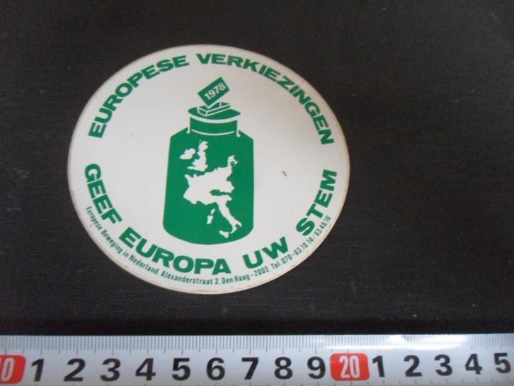 sticker Europese verkiezingen 1978, Verzamelen, Stickers, Zo goed als nieuw, Ophalen