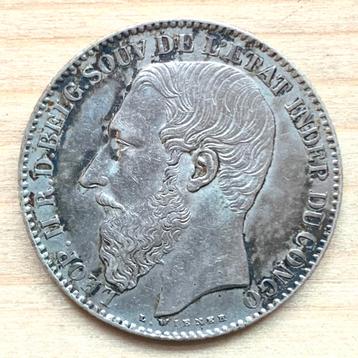 Belgisch Congo 2 Francs 1896 Leopold II zilver beschikbaar voor biedingen