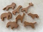 Oud houten speelgoed beesten dieren diervormen poppenhuis, Ophalen of Verzenden