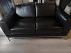 In nieuwstaat uitziende 2 zits leren zwarte bank, Ophalen, Minder dan 75 cm, 150 tot 200 cm, Tweepersoons