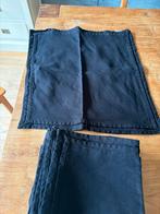 8 zwarte katoenen servetten van de Bijenkorf, Ophalen of Verzenden, Zo goed als nieuw, Zwart