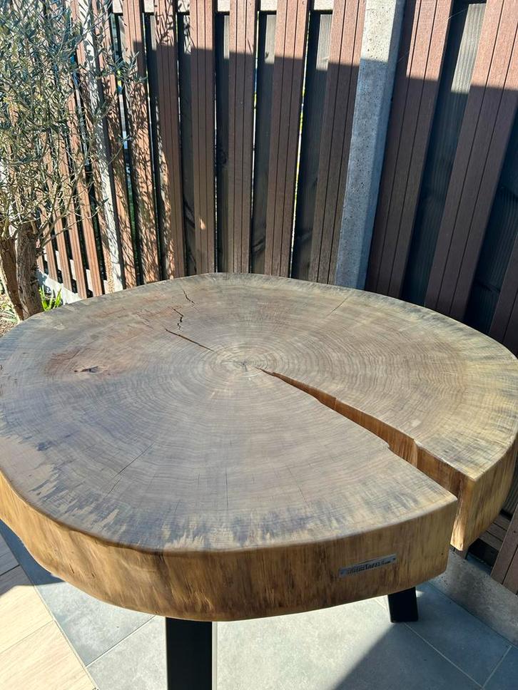 Stoere Boomstam Hangtafel/Statafel, Huis en Inrichting, Tafels | Eettafels, Gebruikt, 100 tot 150 cm, Vijf personen of meer, Rond
