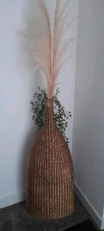 Grote Rotan Vaas van Ruim 90 cm hoog , Goudkleurig, Ophalen, Overige materialen, Gebruikt, Overige kleuren