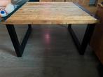 Industriele teak houten salontafel, Ophalen, Gebruikt, Vierkant, 50 tot 100 cm