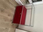 usm haller kast rood/glas, Ophalen, Gebruikt