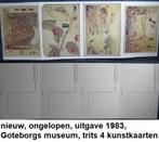 ongelopen, trits met 4 kunstkaarten, uitg. 1983, Göteborg Mu, Ophalen of Verzenden, 1980 tot heden, Ongelopen, Overig Europa