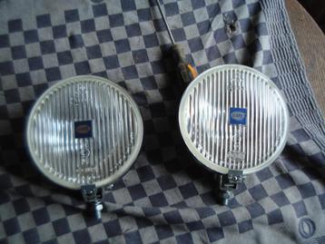 Oldtimer 2 hella witte mistlampen type 160 en diameter 16 cm beschikbaar voor biedingen