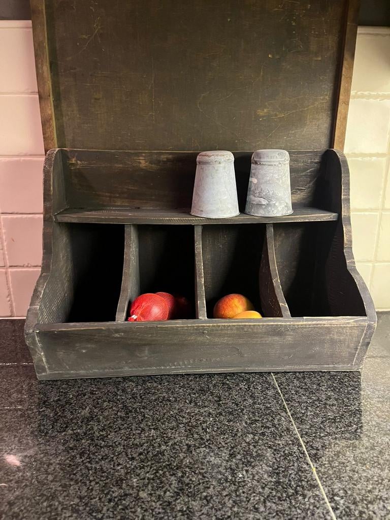 Vergrijsd houten gruttersbak sober,landelijk,keuken, Huis en Inrichting, Woonaccessoires | Overige, Nieuw, Ophalen of Verzenden