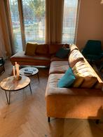 Hoekbank Piet Klerkx - Cognac microleder Dakota, Ophalen, 250 tot 300 cm, Gebruikt, Hoekbank