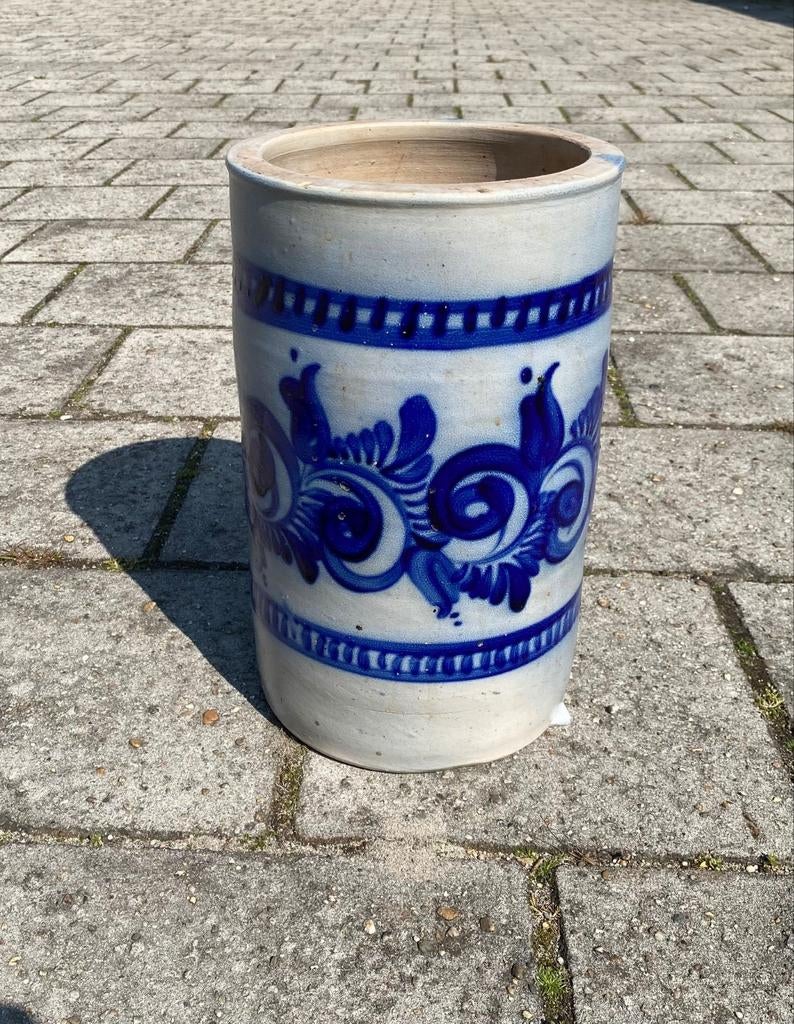 Keulse pot vaas - blauw grijs, Ophalen of Verzenden