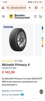 4 Nieuwe Michelin Primacy 4 Zomerbanden 205/45 R17, Auto-onderdelen, Ophalen, Nieuw, 17 inch, 205 mm