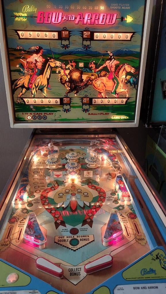 BALLY BOW AND ARROW 1975, Verzamelen, Ophalen of Verzenden, Gebruikt, Flipperkast