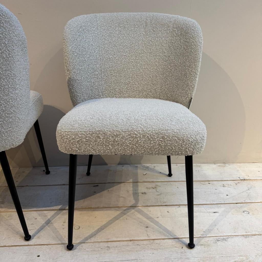 Richmond sale eetkamerstoelen fallon 6, Ophalen, Zo goed als nieuw, Wit, Stof