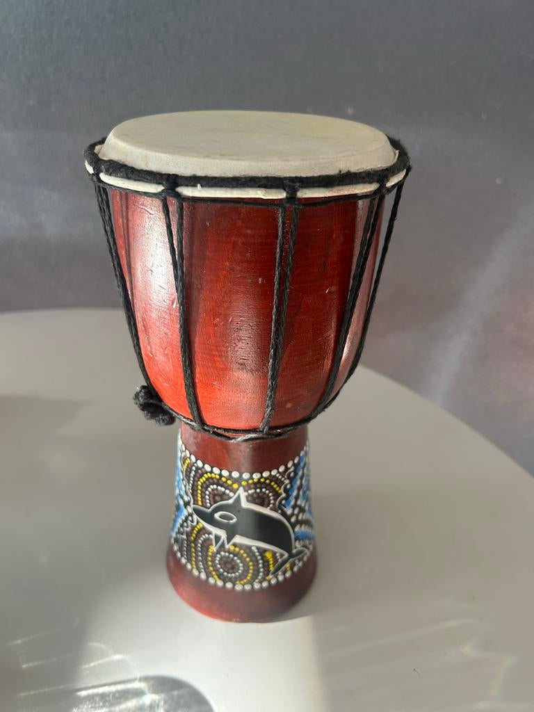 Kleine Djembe Trommel met Afrikaans Design, Ophalen of Verzenden, Zo goed als nieuw, Trommel