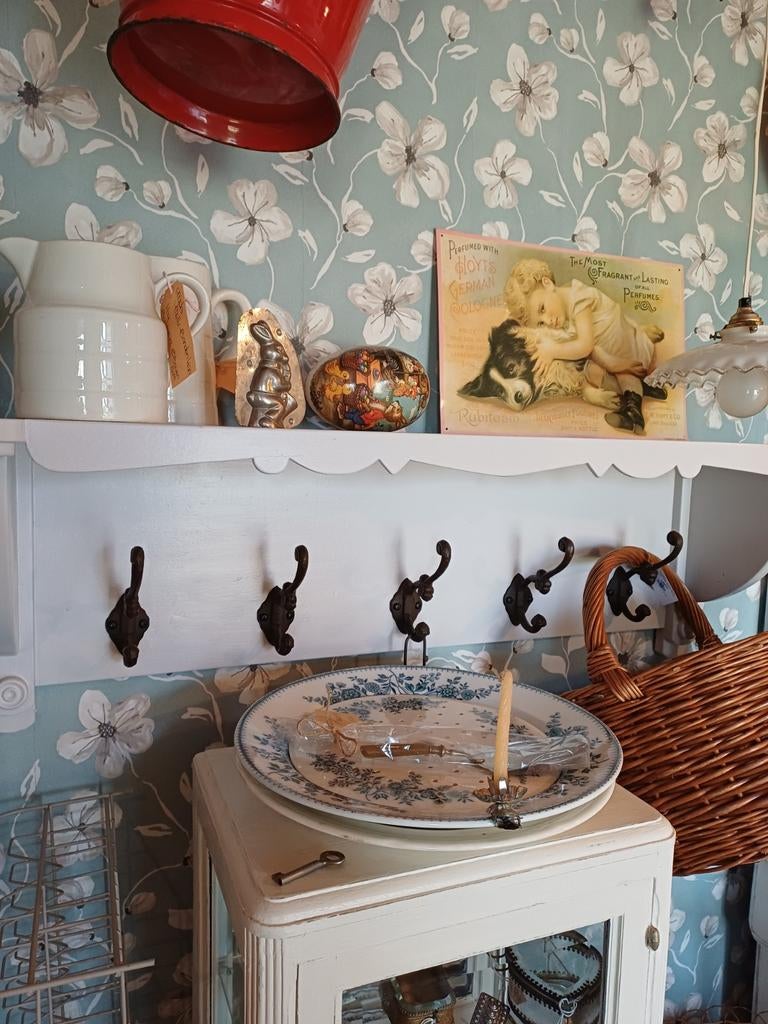 2 oude Brocant Frans Regaal/Keuken Plank/Kapstok, Antiek en Kunst, Ophalen of Verzenden