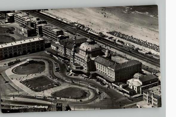 Scheveningen Kurhaus  KLM Luchtfoto zegel + st 1954, Verzenden, 1940 tot 1960, Gelopen, Zuid-Holland