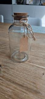 Glazen pot fles met dop van kurk nieuw, Ophalen of Verzenden, Nieuw