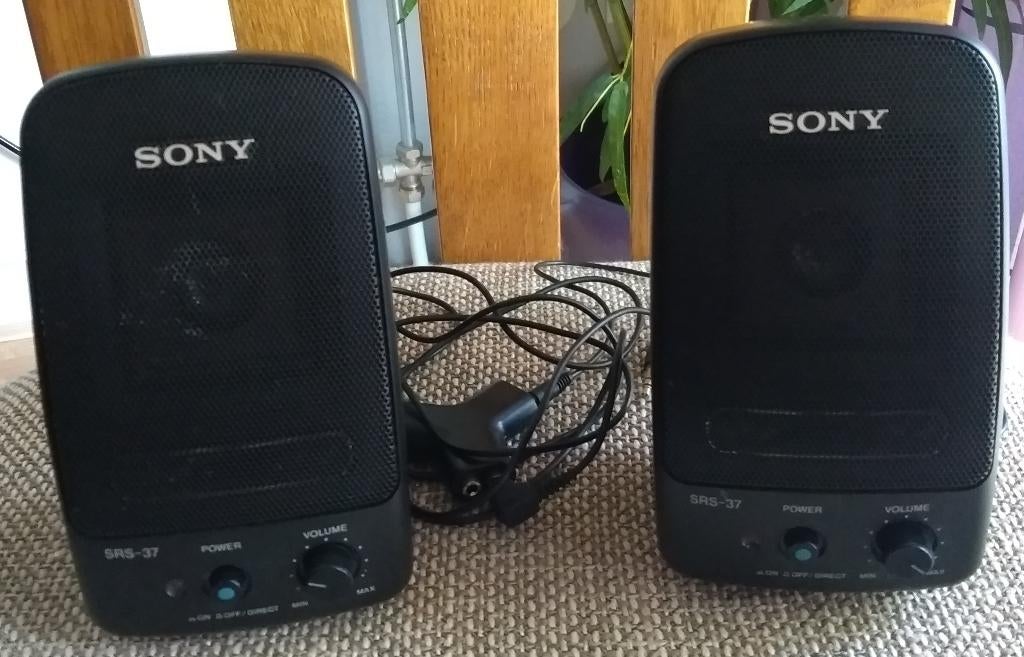 2 SONY SRS-37 Geluidboxjes en verbindingsstuk., Ophalen of Verzenden, Zo goed als nieuw