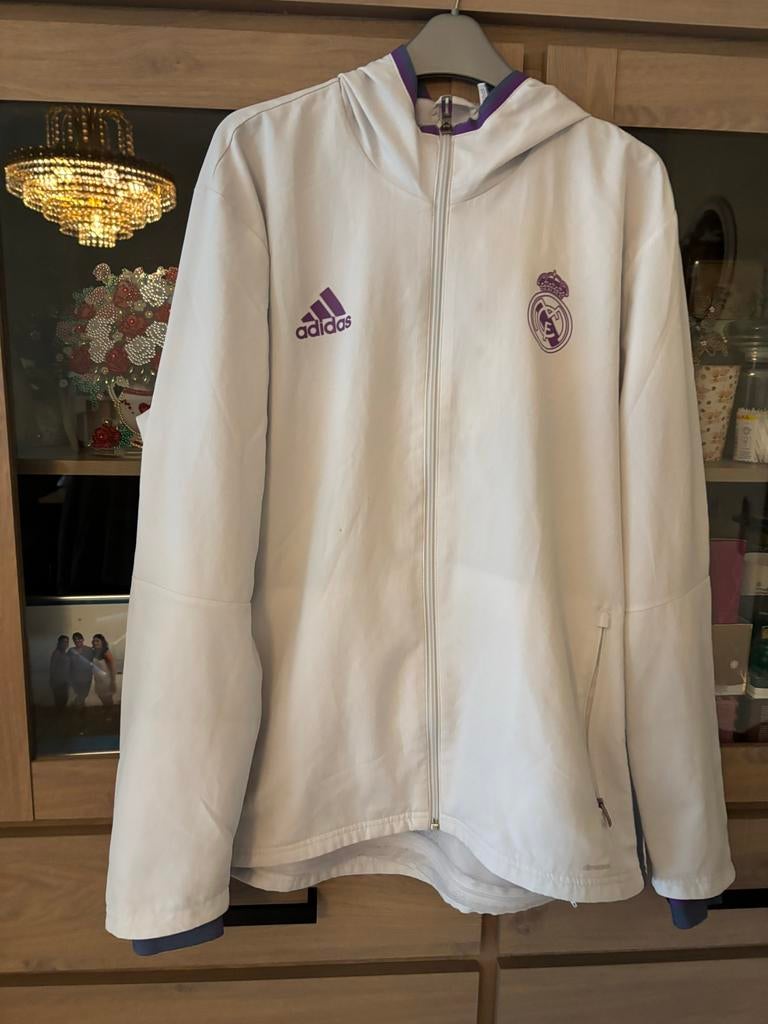 Adidas Real Madrid jas wit, Ophalen of Verzenden, Zo goed als nieuw, Overige maten, Wit