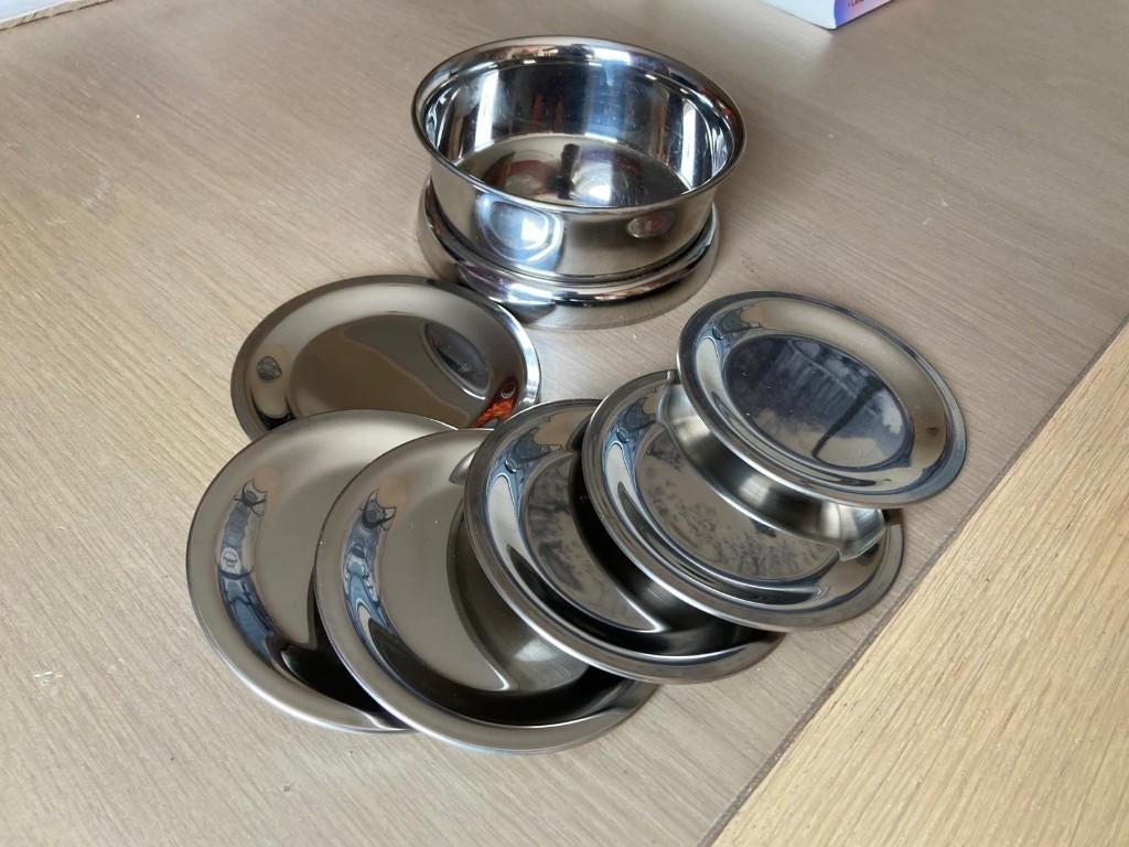 RVS Wijnset : Koude fles Houder en 6 Glas Onderzetters., Verzamelen, Wijnen, Ophalen of Verzenden, Zo goed als nieuw, Overige gebieden