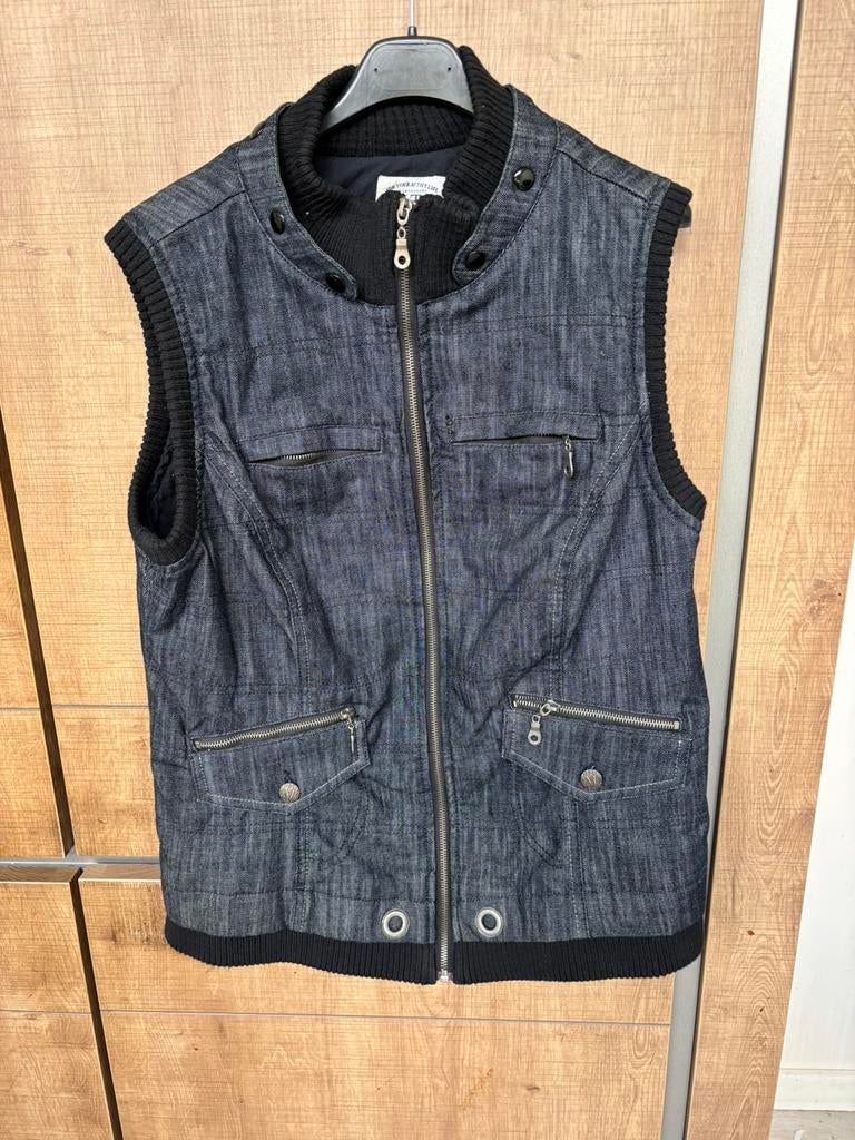 Spijkerstof hesje/bodywarmer, Kleding | Dames, Bodywarmers, Ophalen, Zo goed als nieuw, Maat 38/40 (M), Blauw