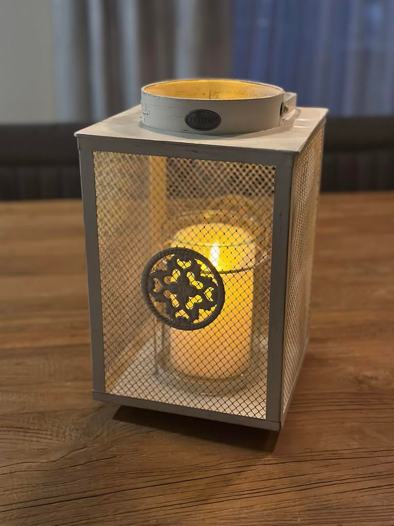 RIVERDALE Windlicht, Gebruikt, Wit, Ophalen of Verzenden, Metaal