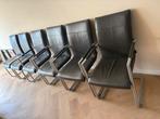 Henders & Hazel eetkamerstoelen (6x) - 4 met leuning, 2 zond, Ophalen, Leer, Zo goed als nieuw, Grijs