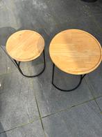 Kwantum bijzettafels hout met metaal - Zo goed als nieuw, Ophalen, Minder dan 45 cm, Minder dan 55 cm, Rond