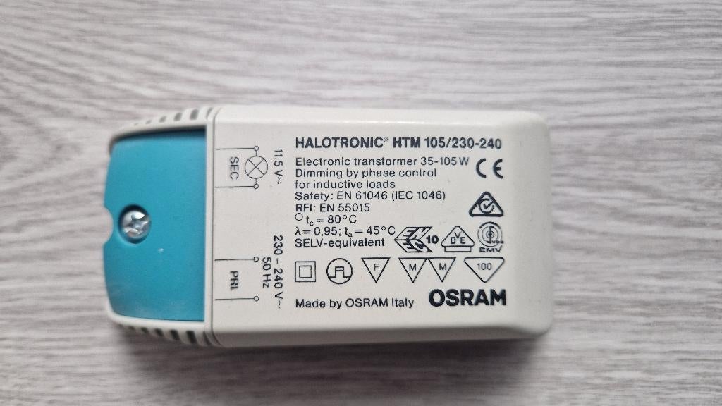 Osram Halotronic HTM 105, Gebruikt, Ophalen of Verzenden, Plafondspot of Wandspot, Overige materialen