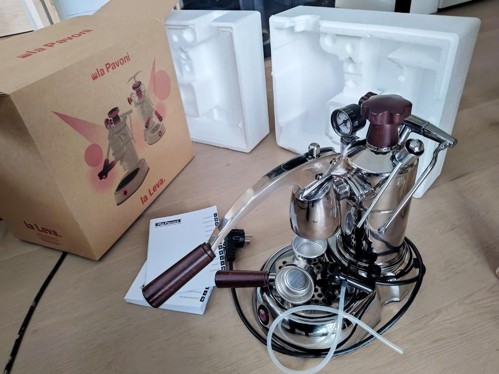 La Pavoni Stradivari Espresso Machine - zo as Nieuw in doos, Stoompijpje, Espresso apparaat, Gemalen koffie, Ophalen of Verzenden